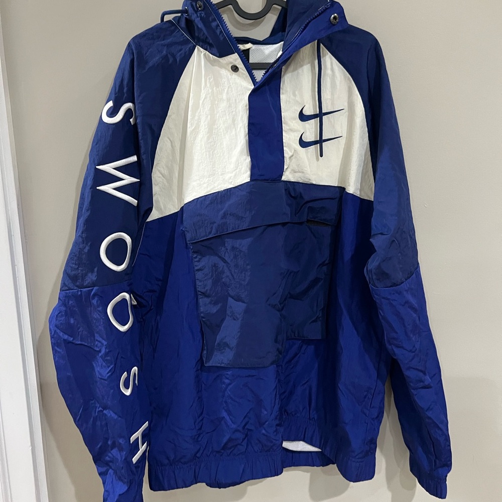 Nike Vintage Blue and White Swoosh Jacket